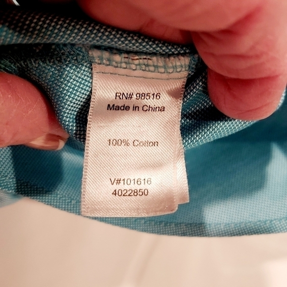 Coldwater CREEK no iron button down 100% Cotton 3/4 sleeve length shirt PM 10 12 - Picture 6 of 8